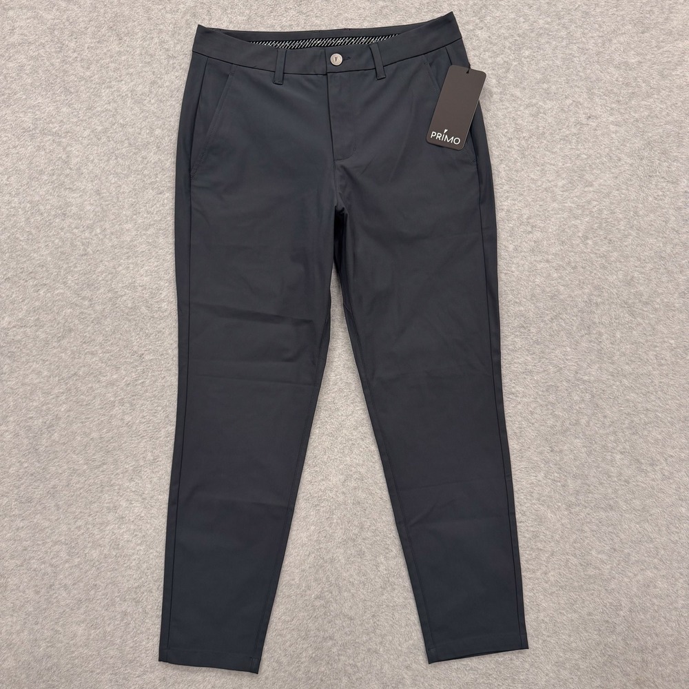 Primo Pants Mens 30x28 Dark Gray Traditional Golf Performance Chino